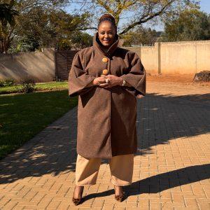 Melange Choc Funnel Neck Coat